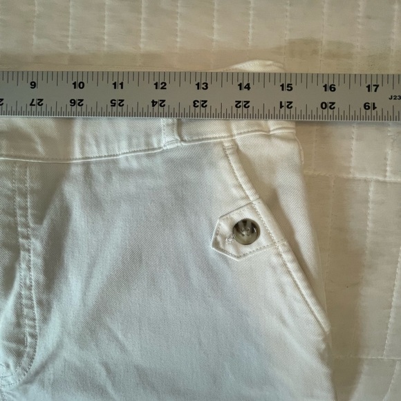 SPANX Stretch Twill Cropped Wide Leg Pant White Womens Sz XL Pull On Flared - Picture 9 of 16